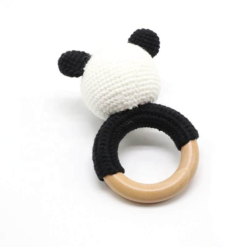 Wooden Baby Rattle (Panda)